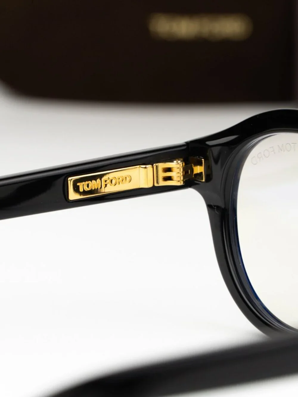Tom Ford Women Eyeglasses Black Blue Block Round FT6037-B 001 NEW AUTHENTIC